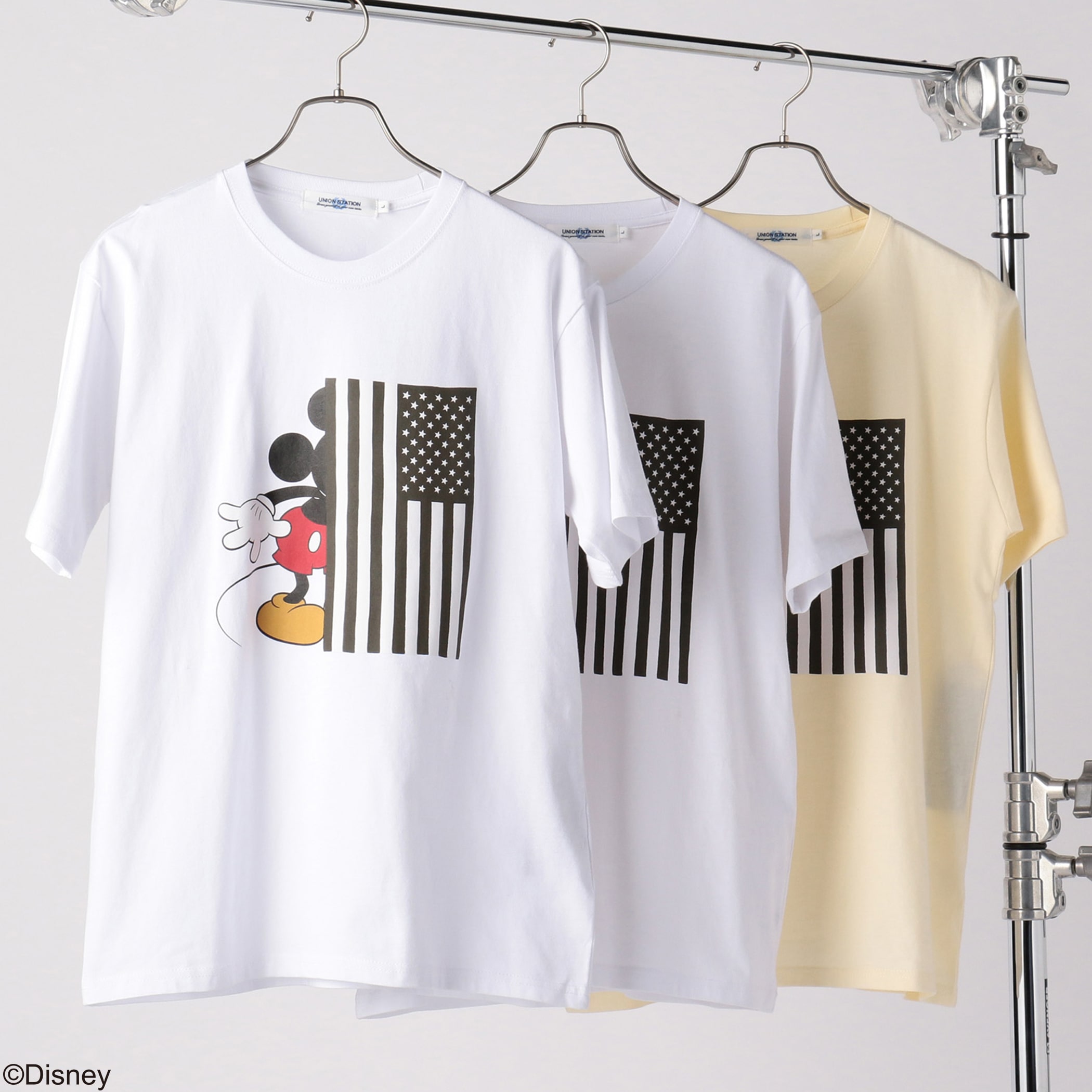 Disney(ディズニー)星条旗プリントTシャツ<ストライプ>