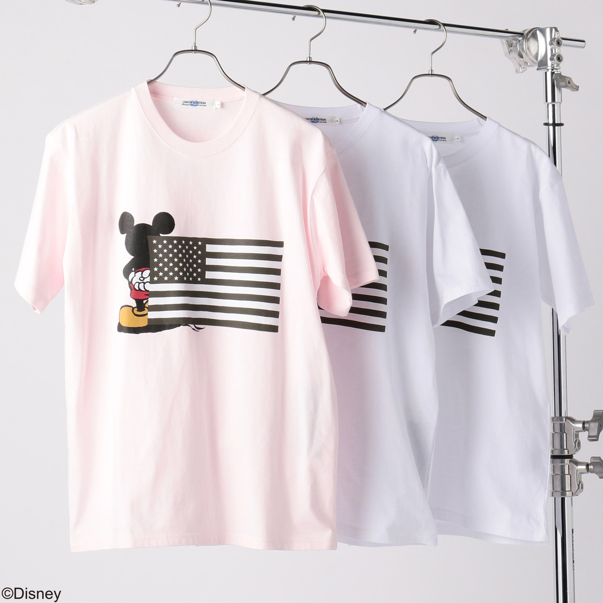 Disney(ディズニー)星条旗プリントTシャツ<ボーダー>
