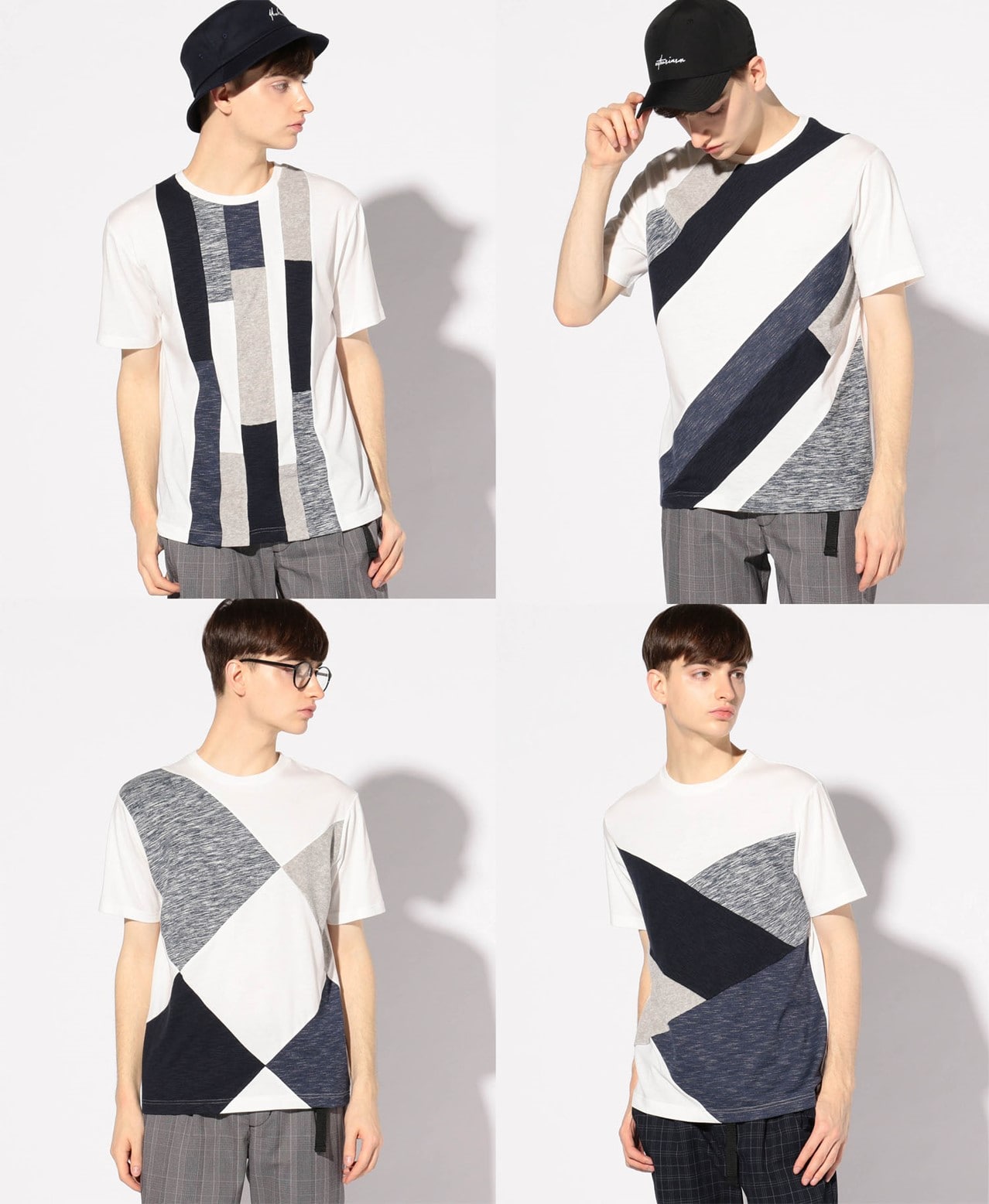 異素材切替デザインTシャツ