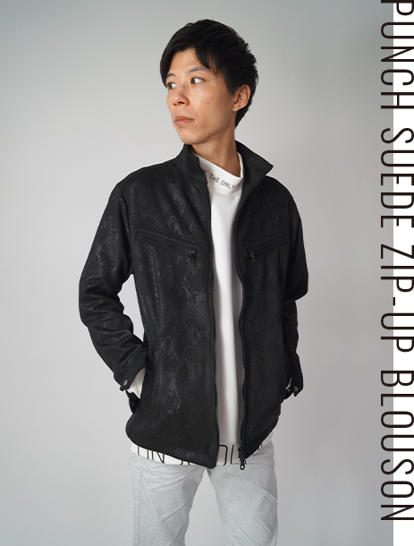 #03 NEW OUTER COLLECTION ポンチスウェードジップアップブルゾン